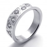 Rhinestone Titanium Ring 20465