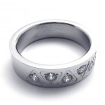 Rhinestone Titanium Ring 20465