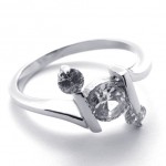 Rhinestone Titanium Ring for Women 20594