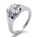 Rhinestone Titanium Ring 20596