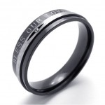 Rhinestone Black Titanium Ring 20674 