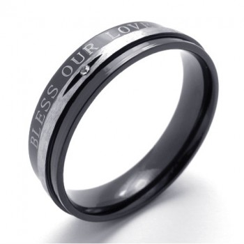 Rhinestone Black Titanium Ring 20674