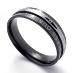 Rhinestone Black Titanium Ring 20674