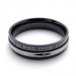 Rhinestone Black Titanium Ring 20674