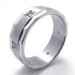 Rhinestone Titanium Ring 20951