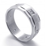 Rhinestone Titanium Ring 20951
