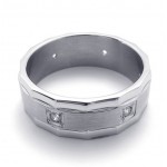 Rhinestone Titanium Ring 20951