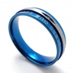 Rhinestone Blue Titanium Ring 20675
