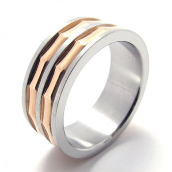 Coffee Gold Accent Titanium Ring 20809