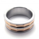 Coffee Gold Accent Titanium Ring 20809