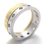 Half Gold Titanium Ring 20920