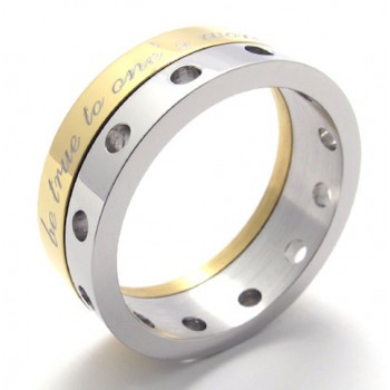 Half Gold Titanium Ring 20920