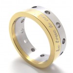 Half Gold Titanium Ring 20920