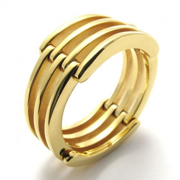 Gold Puzzle Titanium Ring 20395