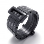 Black Puzzle Code Lovers Titanium Ring 20687