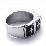 Cross Black Rhinestone Titanium Ring 20785