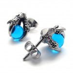 Claw Blue Gem Titanium Earrings 20472