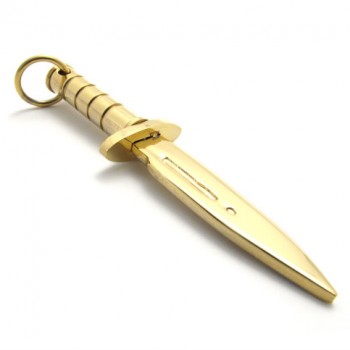 Gold Dagger Titanium Pendant 20365