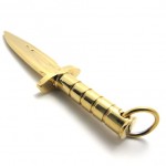 Gold Dagger Titanium Pendant 20365