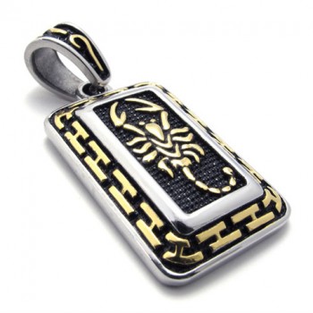 Gold Scorpion Dog Tag Titanium Pendant 20437