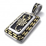 Gold Scorpion Dog Tag Titanium Pendant 20437