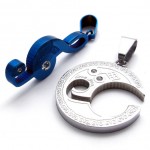 Blue Musical Note Lovers Titanium Pendant 20441