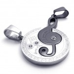 Black Musical Note Lovers Titanium Pendant 20442