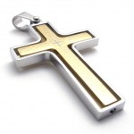 Gold Titanium Cross Pendant 20467