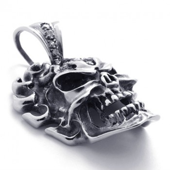 Skull Rhinestone Titanium Pendant 20551