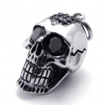 Black Rhinestone Skull Titanium Pendant 20637