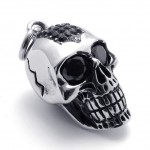 Black Rhinestone Skull Titanium Pendant 20637