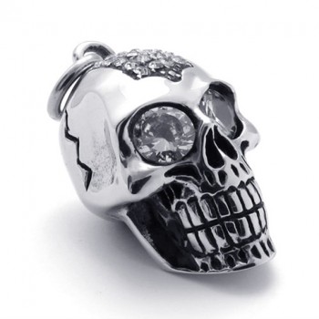 Rhinestone Skull Titanium Pendant 20638