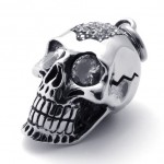 Rhinestone Skull Titanium Pendant 20638