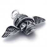 Wings Skull Rhinestone Titanium Pendant 20639