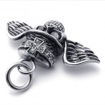 Wings Skull Rhinestone Titanium Pendant 20639