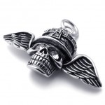 Wings Skull Rhinestone Titanium Pendant 20639