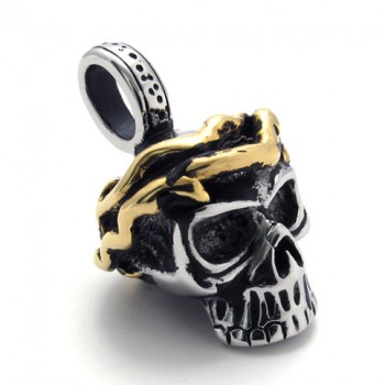 Gold Accent Skull Titanium Pendant 20645