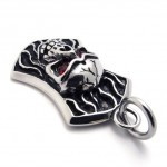 Skull With Red Rhinestone Titanium Pendant 20648