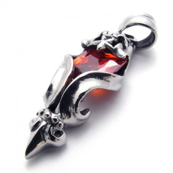 Red Rhinestone Titanium Pendant 20668