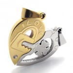 Gold Accent Lovers Titanium Pendant 20766