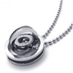 Silver Accent Multiple Rings Lovers Titanium Pendant 20969