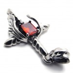 Dagger Cross Red Rhinestone Titanium Pendant 20446