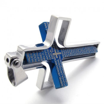 Blue Titanium Cross Pendant 20468