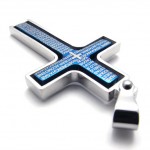 Blue Titanium Cross Pendant 20468