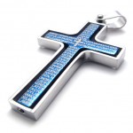 Blue Titanium Cross Pendant 20468