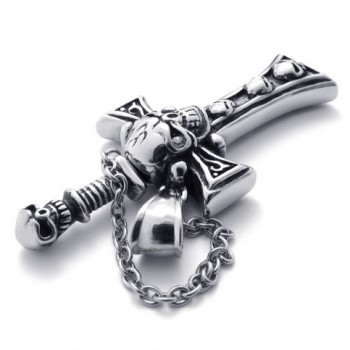 Skull Dagger Titanium Cross Pendant 20541