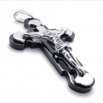 Jesus Black Titanium Cross Pendant 20559