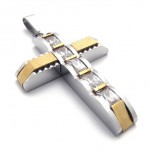 Gold Accent Cross Rhinestone Titanium Pendant 20751