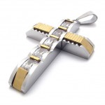 Gold Accent Cross Rhinestone Titanium Pendant 20751