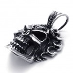 Black Rhinestone Skull Titanium Pendant 20550